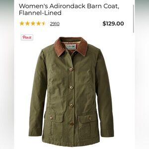 LL Bean Women’s Green Barn Coat - XS petite